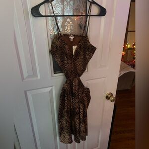 Aerie Leopard Print cut out Dress